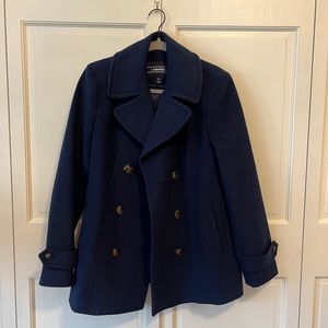 Like New Navy Land’s End Pea Coat